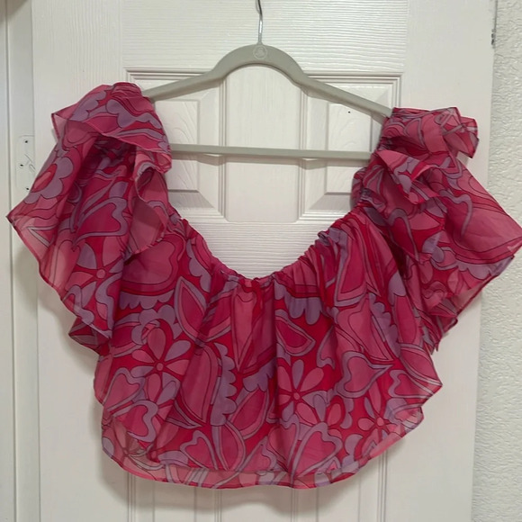 NWT Show Me Your Mumu x REVOLVE Rossella Ruffle Top - Picture 3 of 6